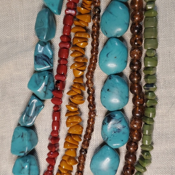 Multi Stranded Faux Stone Necklace - Picture 4 of 4